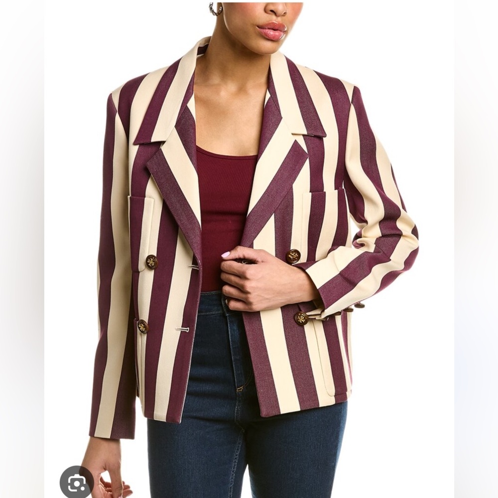 Tory Burch Tailored Stripe Blazer Size 12